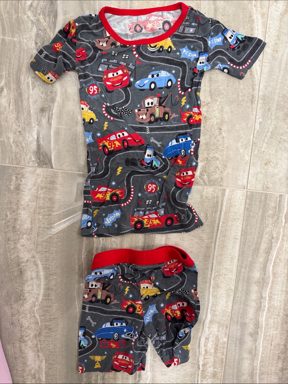 Little sleepies Disney Pixar Cars retired 2 piece bamboo Pajama short Set